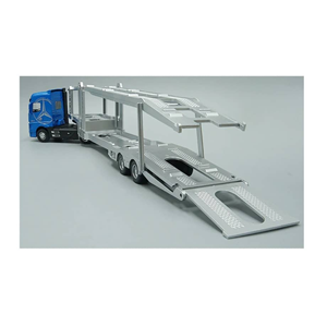 تریلی حمل خودرو آبی مدل بنز آکتروس 1:50 Trailer Model Benz Actros_اسباب بازی